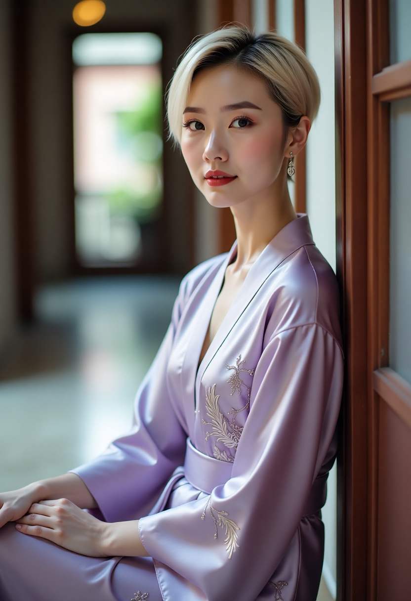秋季坡道与屋檐切出的窄光
